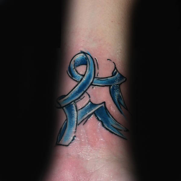 Schleife tattoo gegen den Krebs 57